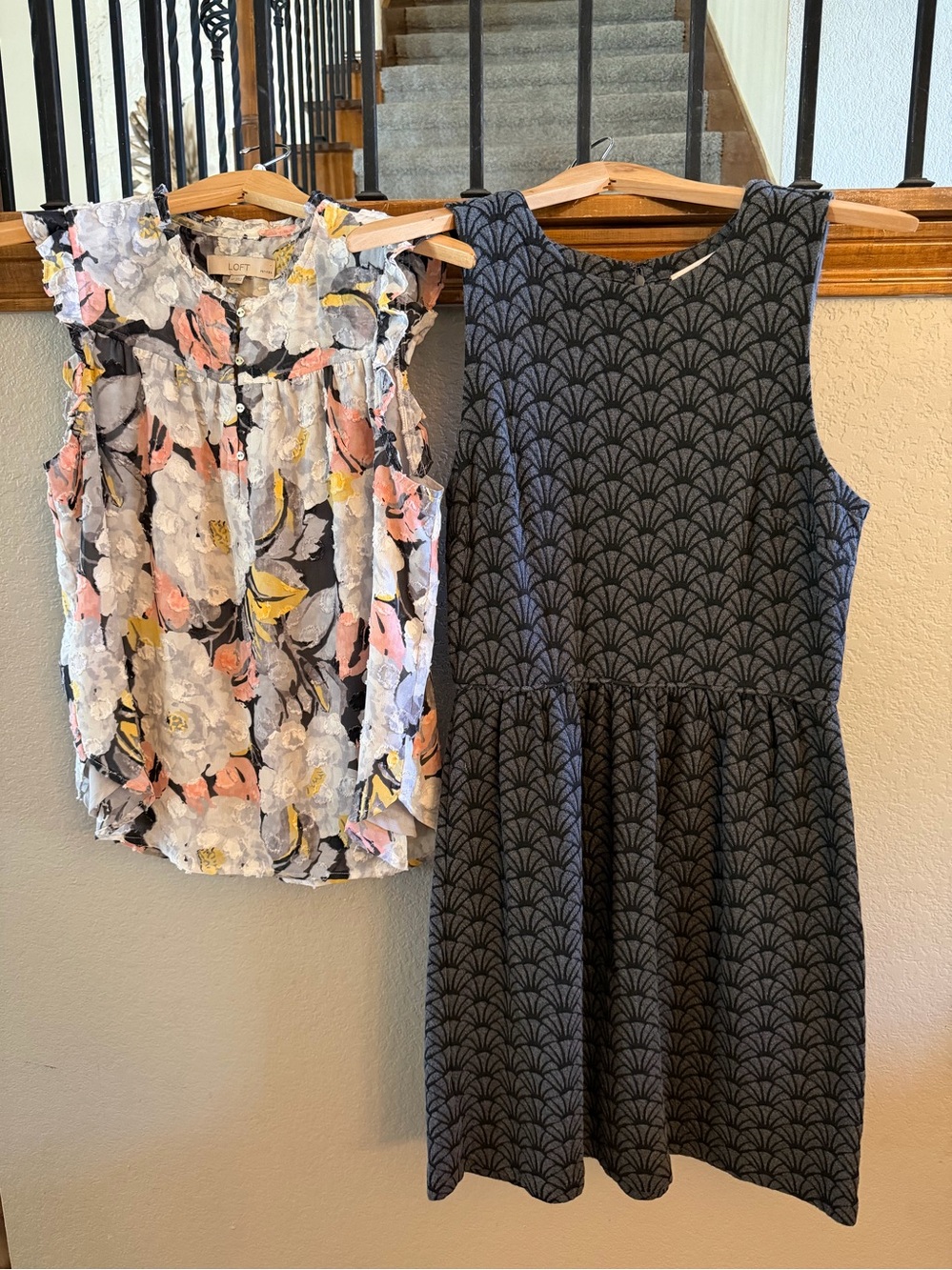 LOFT Charcoal Gray Sleeveless Dress & Top